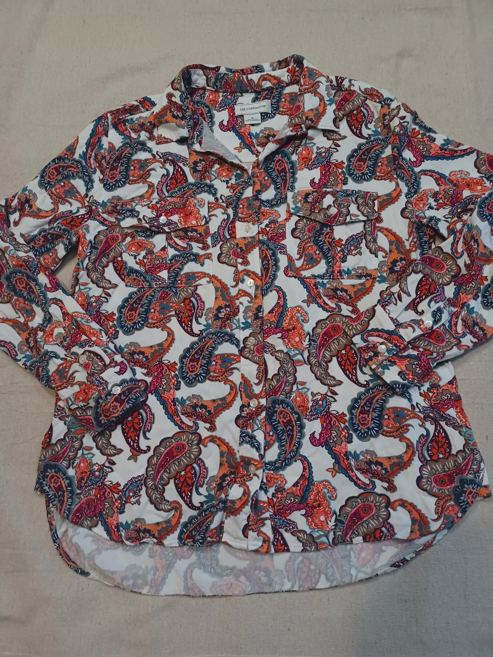 Liz Claiborne Floral Paisley Blouse Women's Size Medium - Picture 1 of 7
